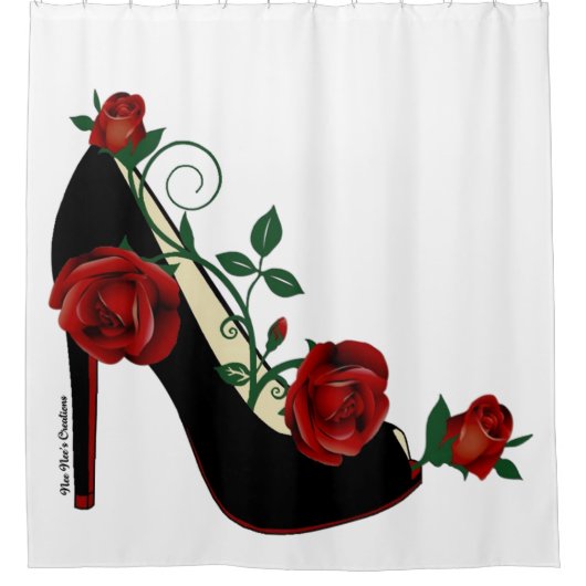 Shower Curtain - Stiletto-Roos Douchegordijn (Voorkant)