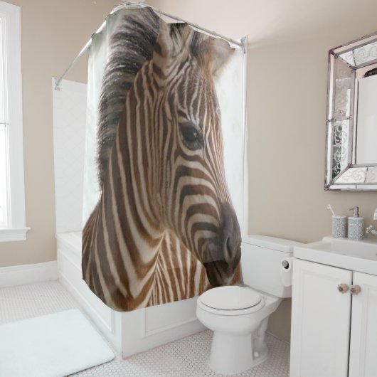 Shower Curtain Stripe Zebra Douchegordijn (In situ)
