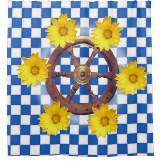 Shower Curtain, Sunflower, Anchor Douchegordijn (Voorkant)