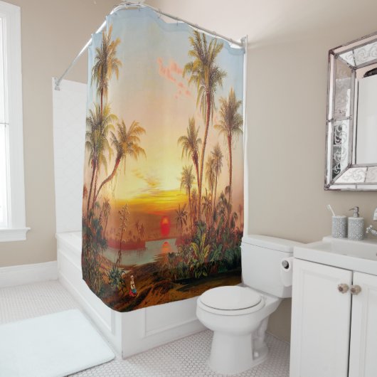 Shower Curtain Sunset palm-bomen Douchegordijn (In situ)