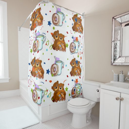 Shower Curtain Teddy Bear Douchegordijn (In situ)