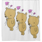Shower Curtain Teddy Bear Floral Douchegordijn (Voorkant)
