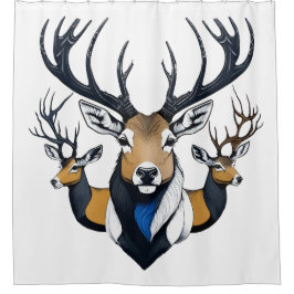 Shower curtain TEE 3 Deer graphic Douchegordijn