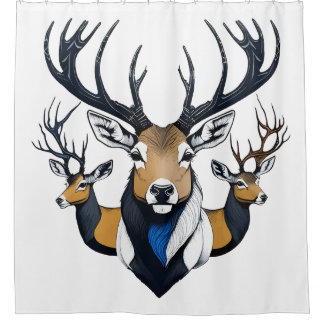 Shower curtain TEE 3 Deer graphic Douchegordijn