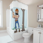 Shower Curtain Tree Cutter Douchegordijn (In situ)