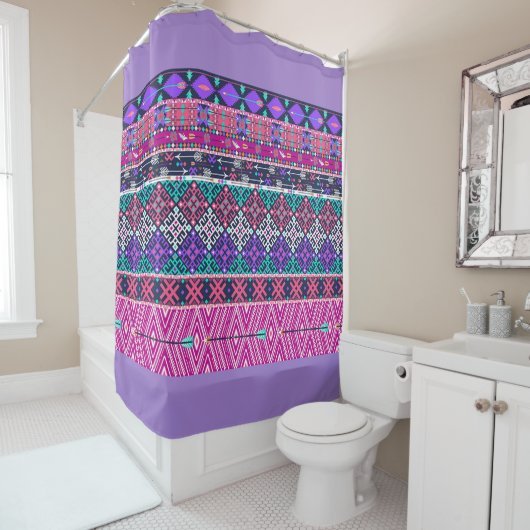 Shower Curtain/ Tribal Pattern Douchegordijn (In situ)