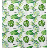 Shower Curtain-Tropische bladeren afdrukken Douchegordijn (Voorkant)