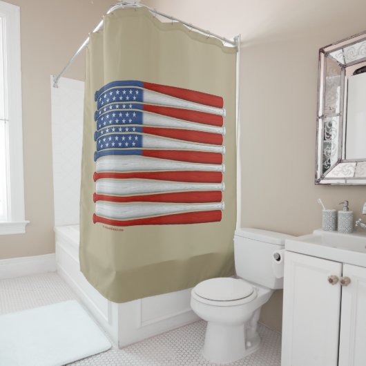 Shower Curtain voor honkbal-Amerika (VS) Douchegordijn (In situ)