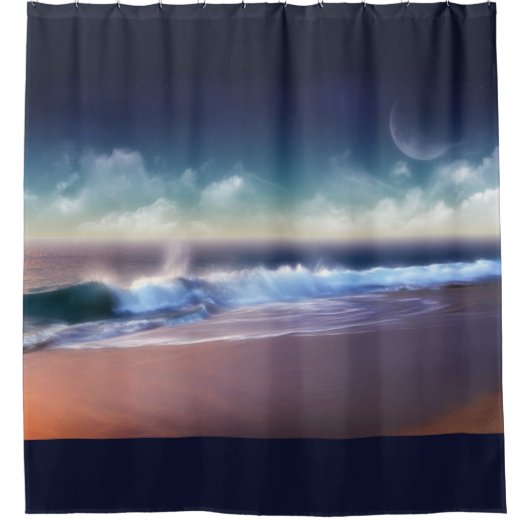 Shower Curtain/Waves op Beach Douchegordijn (Voorkant)