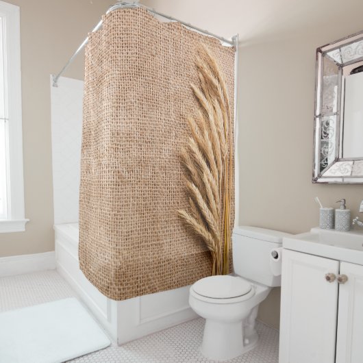 Shower Curtain Wheat on Burlap Sack Country Rustic Douchegordijn (In situ)
