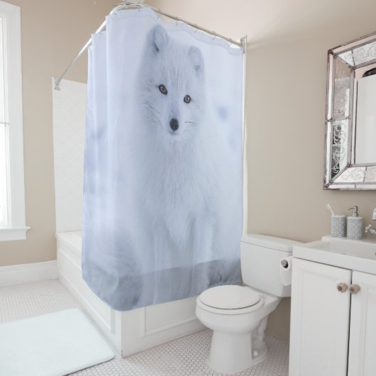 Shower Curtain White Fox Douchegordijn (In situ)
