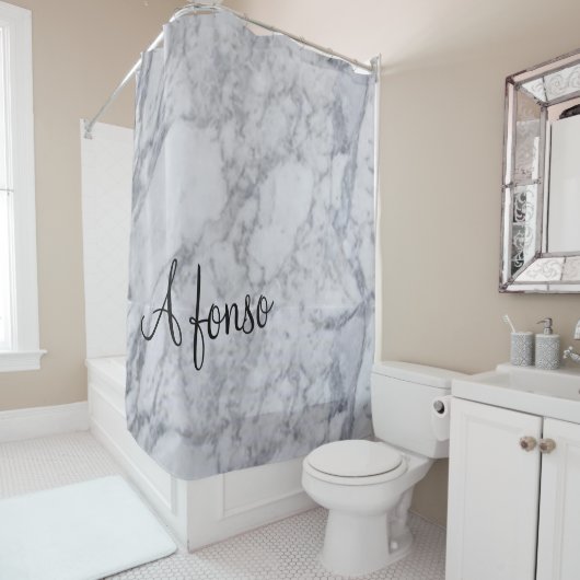 Shower Curtain White Marble Douchegordijn (In situ)