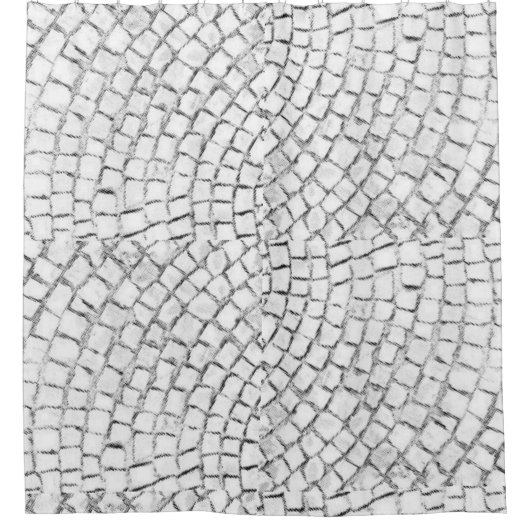 Shower Curtain White Pavers Douchegordijn (Voorkant)