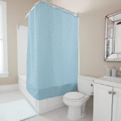 Shower curtain with a light blue and white  douchegordijn (In situ)