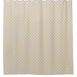 Shower curtain with blue and yellow plaid pattern  douchegordijn