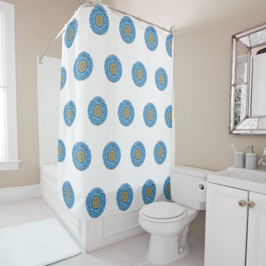 Shower Curtain with hand- drawn mandala design Douchegordijn (In situ)
