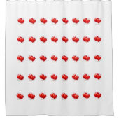 Shower Curtain with hearts. Douchegordijn (Voorkant)