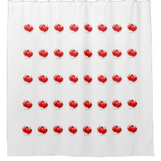 Shower Curtain with hearts. Douchegordijn