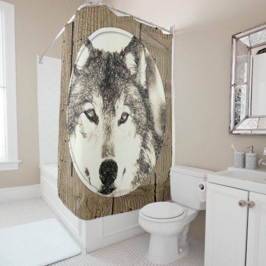 Shower Curtain Wolf Douchegordijn (In situ)