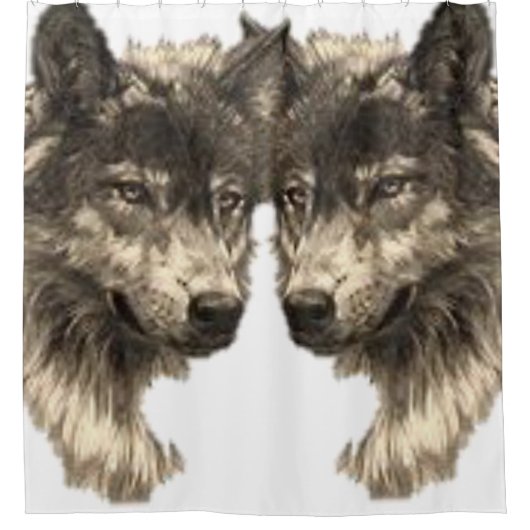 Shower Curtain Wolf Douchegordijn (Voorkant)