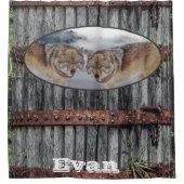 Shower Curtain Wolves Wood Douchegordijn (Voorkant)