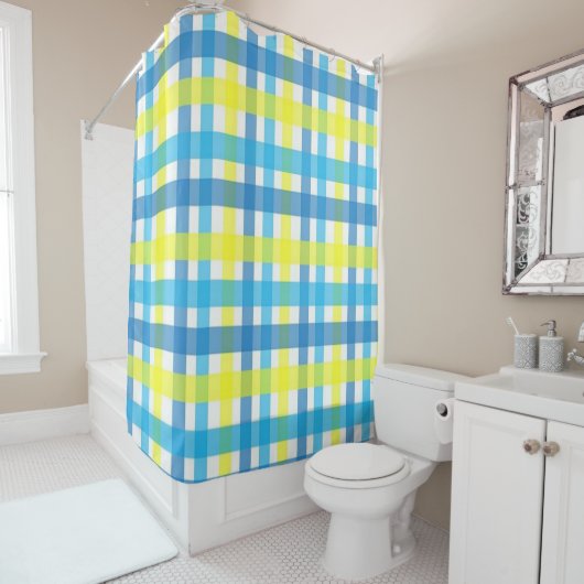 Shower Curtain Yellow Blue Douchegordijn (In situ)