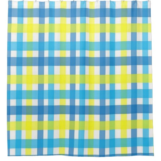 Shower Curtain Yellow Blue Douchegordijn (Voorkant)