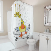 Shower Curtain Yellow Chick Bubbles Candles Douchegordijn (In situ)