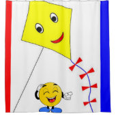 Shower Curtain Yellow Kite Douchegordijn (Voorkant)