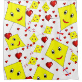 Shower Curtain Yellow Kites Douchegordijn (Voorkant)