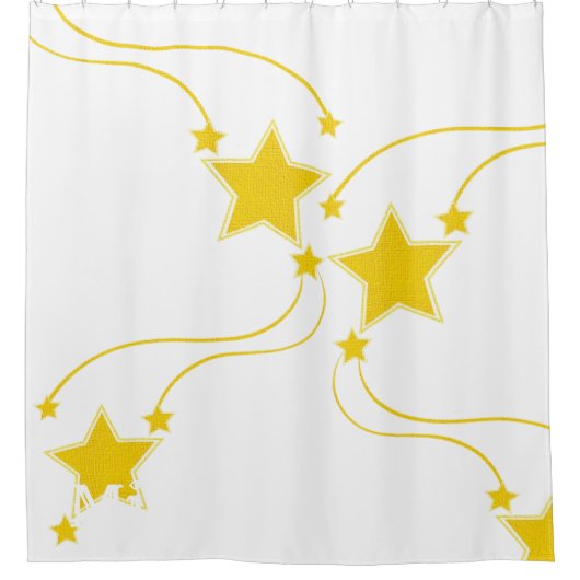 Shower Curtain Yellow Stars Douchegordijn (Voorkant)
