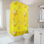 Shower Curtain Yellow Stars Douchegordijn (In situ)