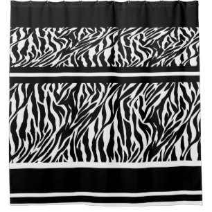 Shower Curtain/Zebra Print Black en White Douchegordijn