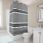 Shower Curtain/Zig Zags en Checkered Douchegordijn (In situ)