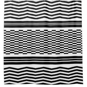 Shower Curtain/Zig Zags en Checkered Douchegordijn