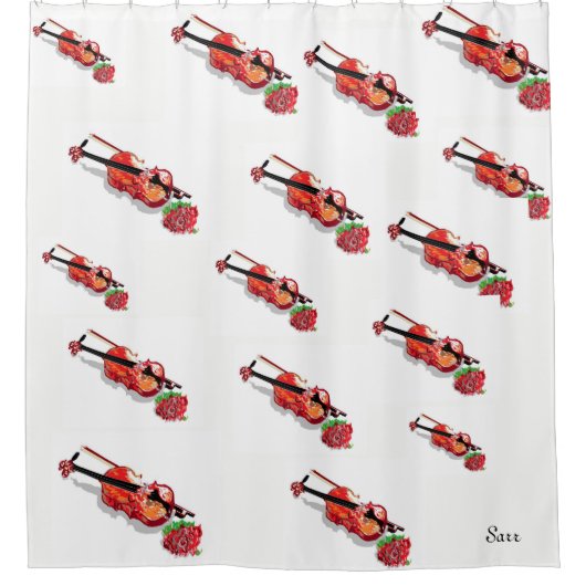Shower Curtains Violin & Roos Douchegordijn (Voorkant)