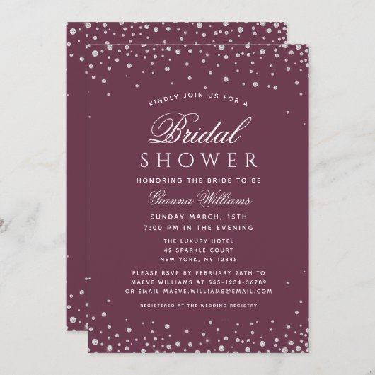 Shower Diamonds Modern Luxury Vrijgezellenfeest Kaart (Voorkant / Achterkant)