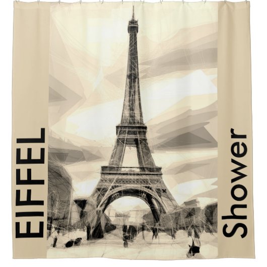 Shower Eiffel Tower Paris Frankrijk Douchegordijn (Voorkant)