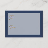 Shower Elegant Gold Script weergeven op Navy Card Informatiekaartje (Achterkant)