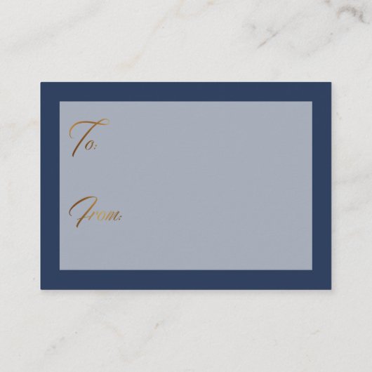 Shower Elegant Gold Script weergeven op Navy Card Informatiekaartje (Achterkant)