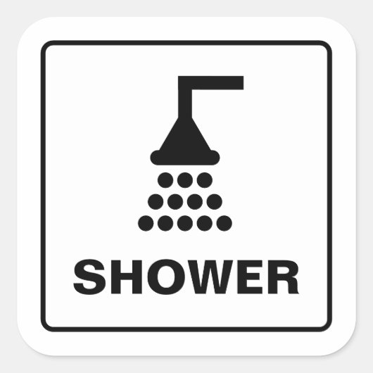Shower facility symbol icon sign stickers (Voorkant)