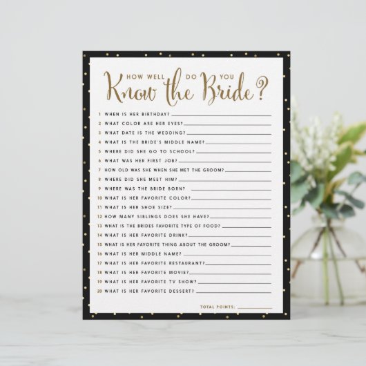 Shower Game | Hoe goed ken je de Bride? (Staand voorkant)