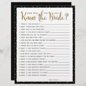 Shower Game | Hoe goed ken je de Bride? (Voorkant / Achterkant)