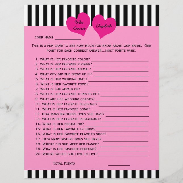 Shower Game in een bridal of een bruiloft — Kleur  (Voorkant)