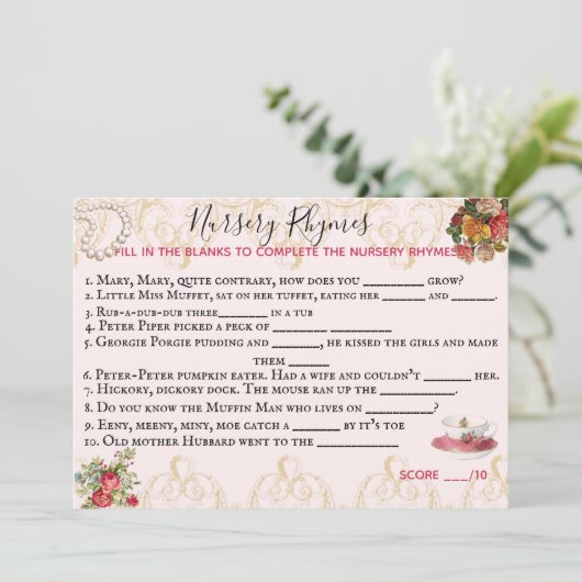 Shower Game Kaart (Staand voorkant)