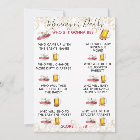 Shower Game Kaart (Achterkant)