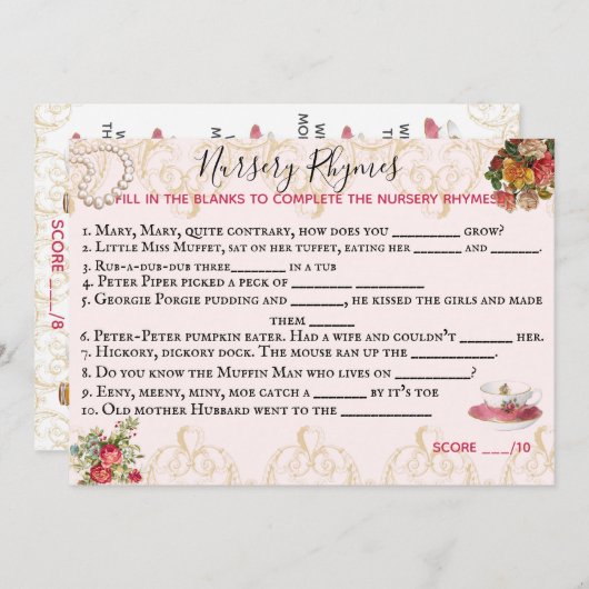 Shower Game Kaart (Voorkant / Achterkant)