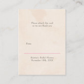 Shower Gold Calligraphy Pink Winter Floral Informatiekaartje (Achterkant)