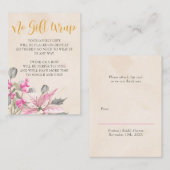 Shower Gold Calligraphy Pink Winter Floral Informatiekaartje (Voorkant / Achterkant)