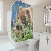 Shower gordijn in grizzly beer & cub (In situ)